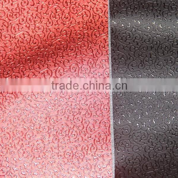 PVC leather for box cover surface printing metallic color with fashion design