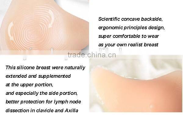 longer tail best quality soft nutural lifelike fake silicone breasts for mastectomy women prosthesis boobs silica implants new