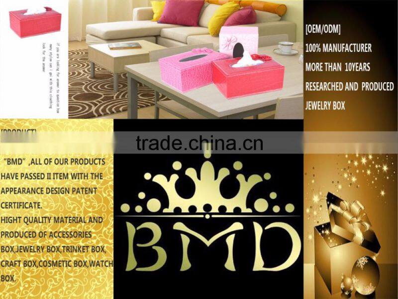 2016 new design leather tissue box holder wholesale