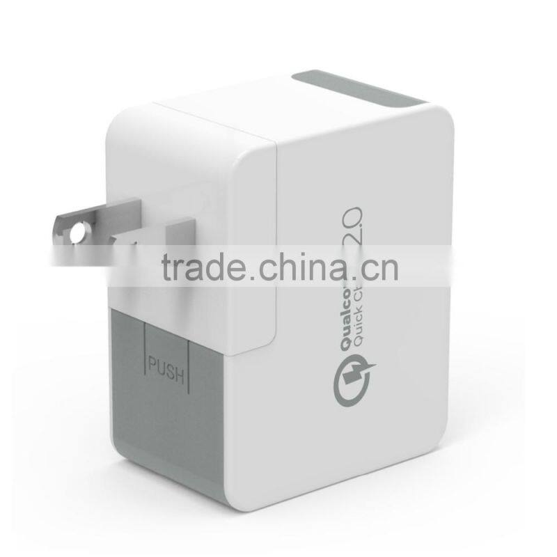 2016 new 5V/9V/12V QC3.0 wall charger with EU/US/AU/UK plug