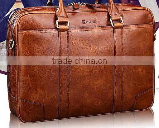 2015 new style black leather briefcase,office supply briefcase ,customised briefcase