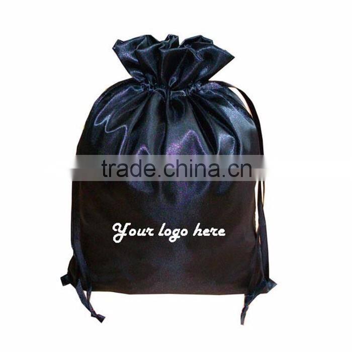 Pink Drawstring Satin Hair Bag