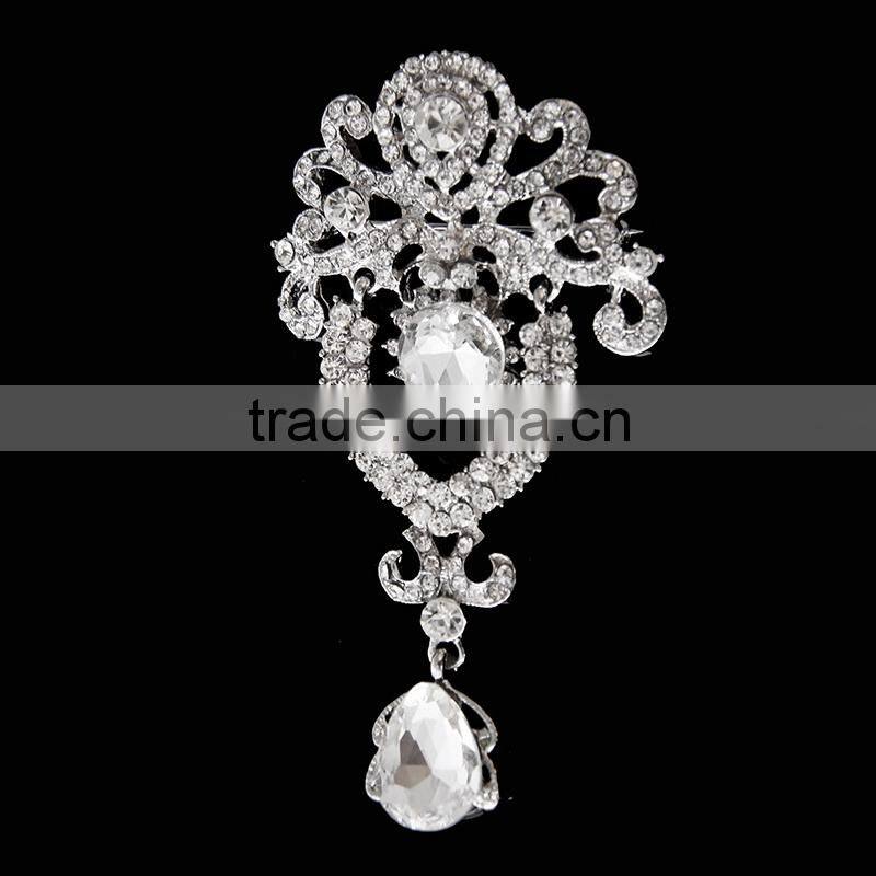 Wholesale Fashon Ladies Crystals Brooch Flower Corsage Pins