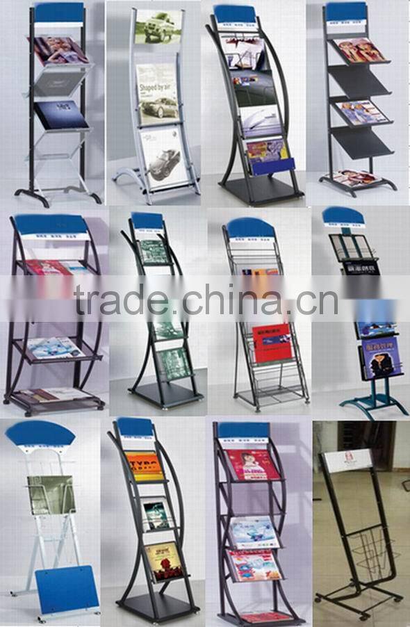 metal foldable magazine newspaper display rack HSX-S278