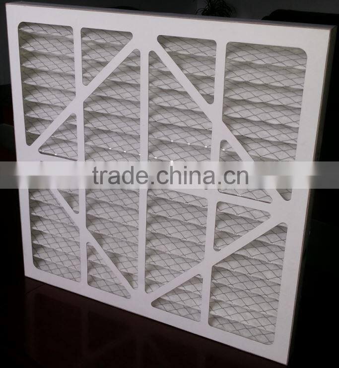 Cardboard frame pleated wire mesh disposable panel pre air filter made in China
