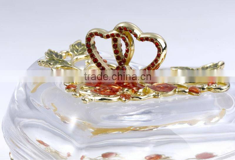 RORO Forever Love rose enamel crystal glass enamel crystal glass jewel box