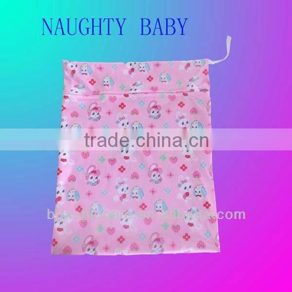 One or two pocket waterproof cloth diaper zipper wetbag waterproof travel nappy diaper bag