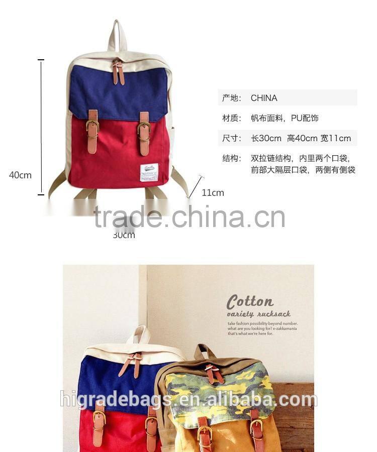 cheap canvas and leather backpack