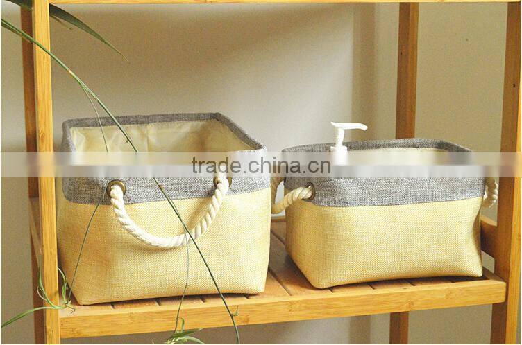 imitated linen storage basket/jute nonwoven laundry basket