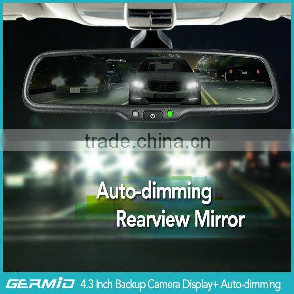 4.3 inch car rearview camera display with reverse camera, bluetooth,LCD Auto-Dimming function auto parts
