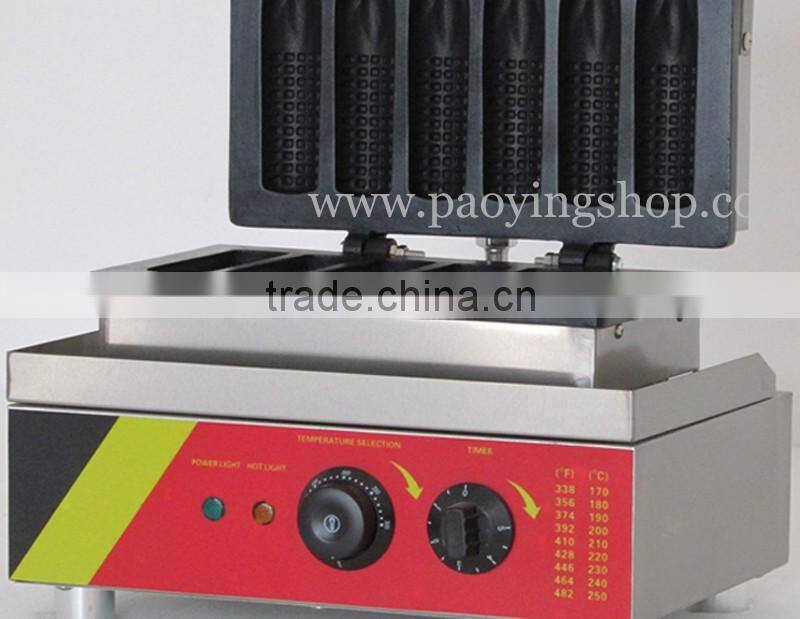 6pcs Commercial Use Non-stick 110v 220v Electric Lolly Waffle Corn Dog Baker