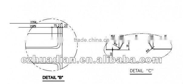 Customized container roof panel in size: THICKNESS=1.0-2.5MM, WIDTH=1200MM,LENGTH=2360MM/2370MM/2380MM/2390MM/2900MM.