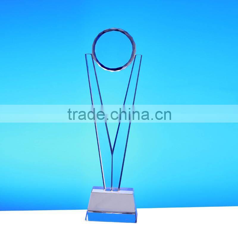New Design Wholesale Custom Business Crystal Glass Shield Awards