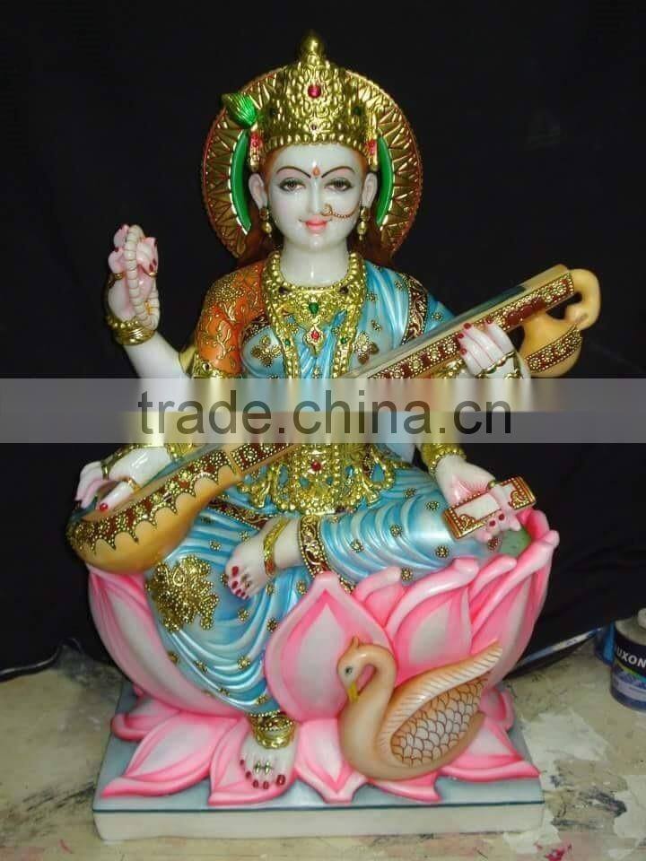 Goddess Saraswati Marble Murti