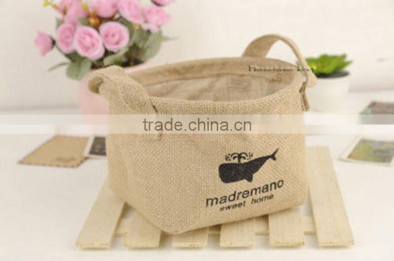 Linen Cotton Stuff Storage Drawstring Bag Laundry Toys Tidy Nappies Craft