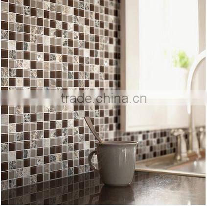 Coffee crystal mosaic glass tile and slate mix for sunny europe