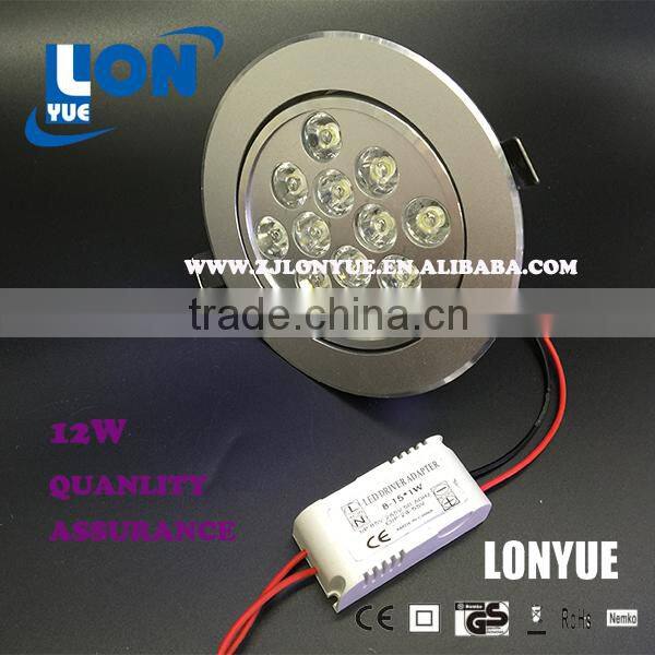 12w LED CEILING LIHGT HIGH LUMEN LED DOWNLIGHT WITH HIGH QUANLITY LED CEILIGN SPOT LIGHT