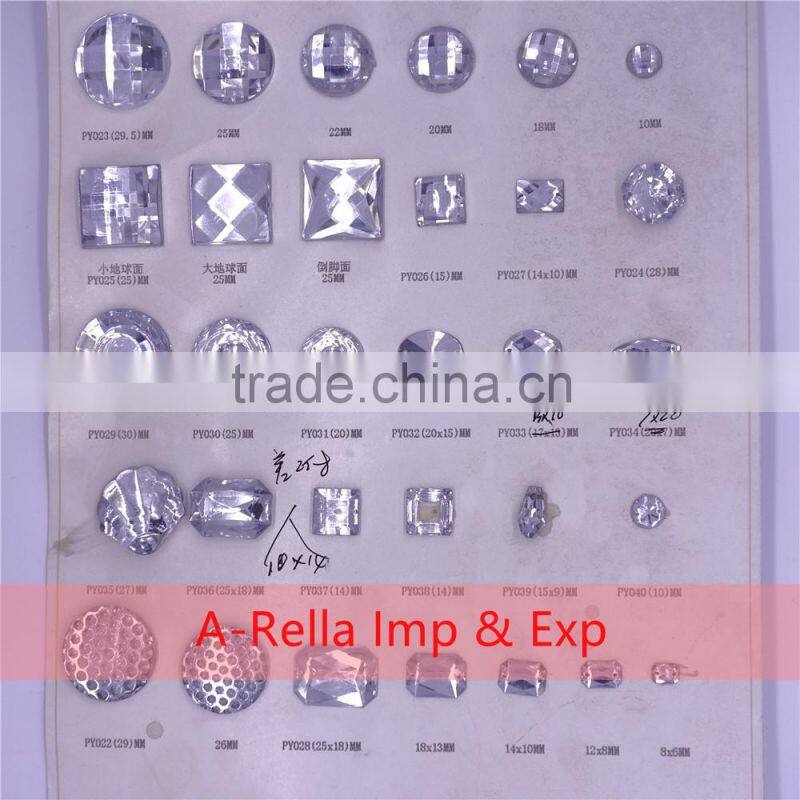 acrylic buttons in different shapes