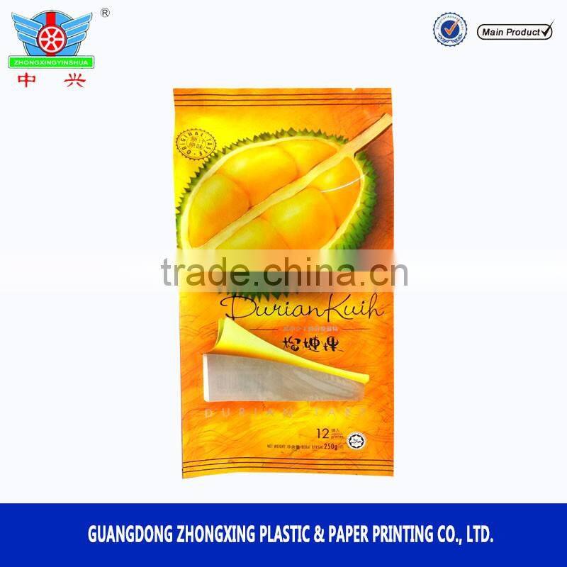 2016 Newest matte finished side gusset snack food packaging