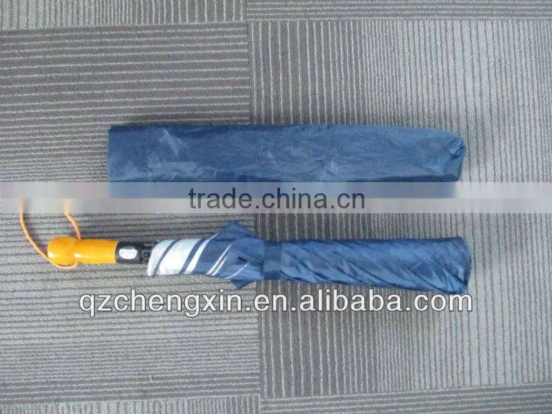 two folding wooden handle advertising umbrella