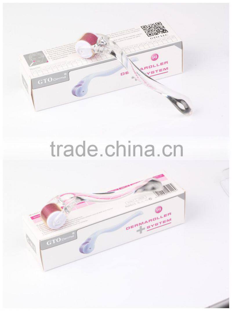 Clinic Use 540needles Transparent Derma Roller with Full Size 0.2mm- 3mm