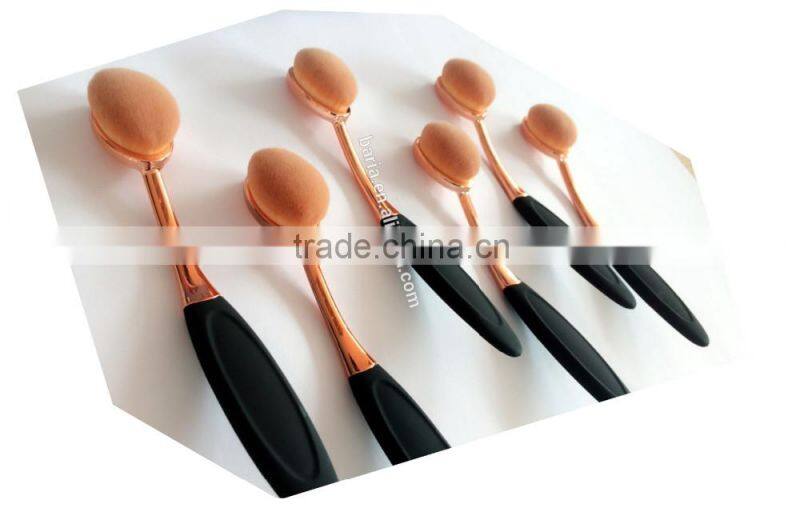 2017 Hot Sale 10pcs Cosmetic Brush Foundation Oval Makeup Brush Set
