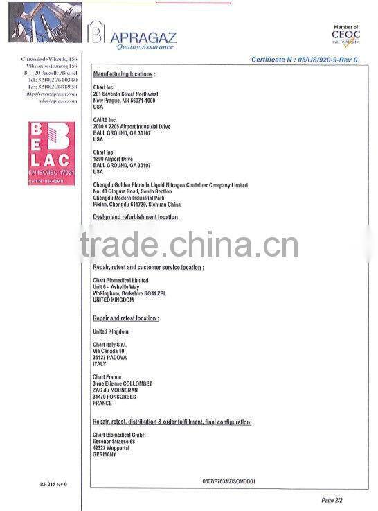 YDS-50B-125 cryogenic liquid nitrogen dewars