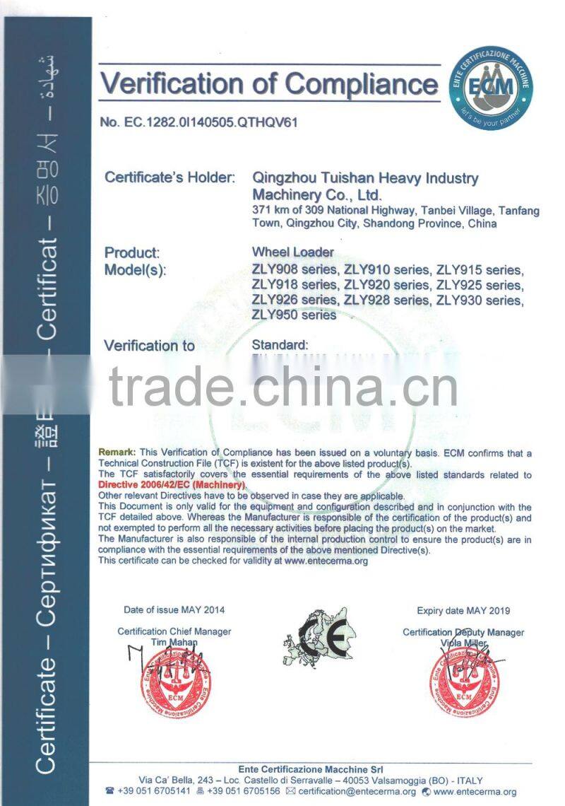 big constructional equipment of 5 ton radlader well sold during 2015
