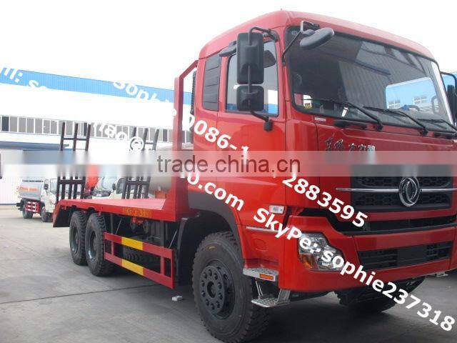 Dongfeng 10 wheels flatbed truck,bulldozer transportation truck,carry bulldozer truck