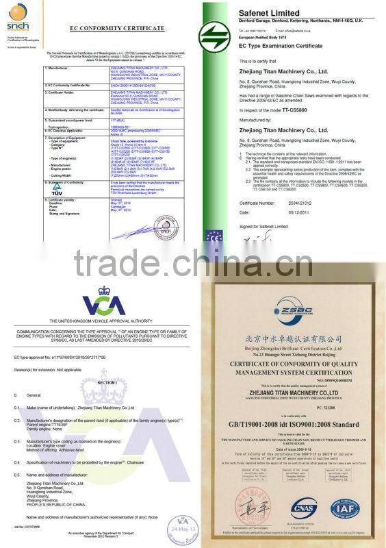 58CC CHAINSAW with CE, MD certifications timber cutting chain saw
