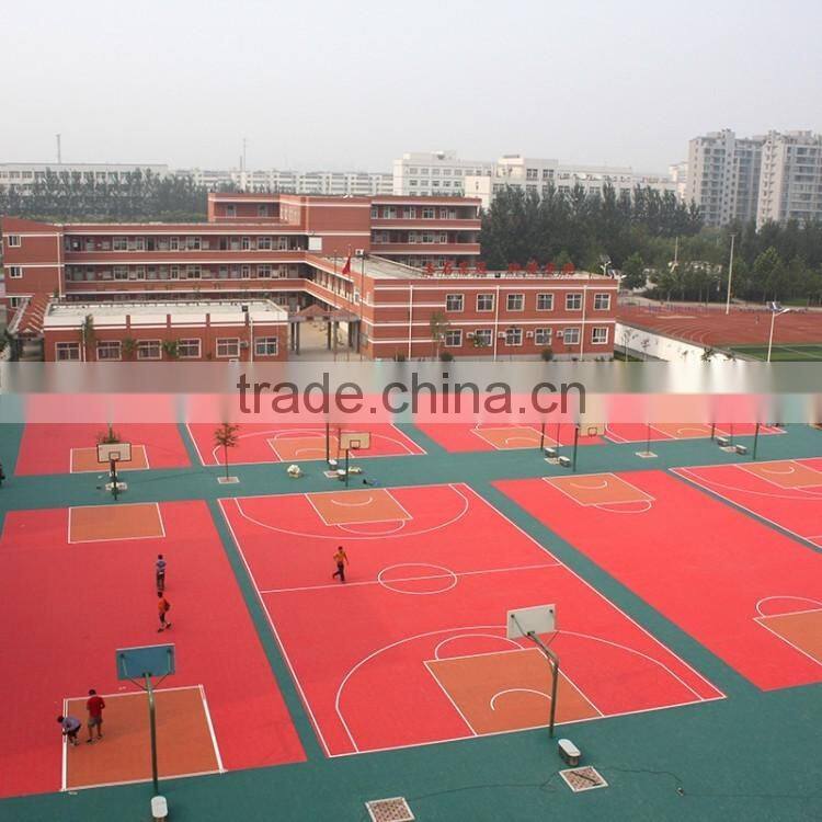 Outdoor interlocking sport court removable plastic floor tiles