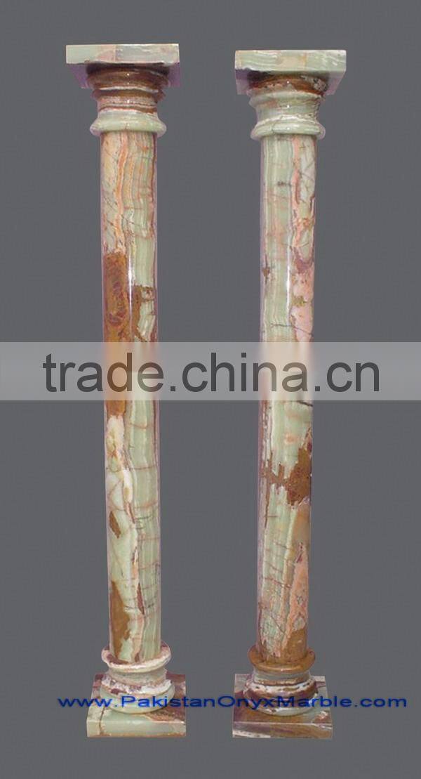 NATURAL GREEN ONYX COLUMNS PILLARS