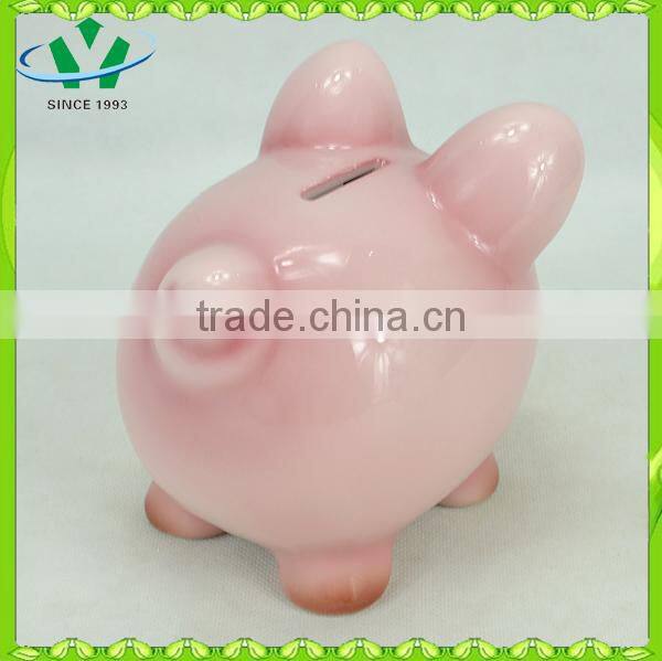 Cute ceramic pink pig piggy bank