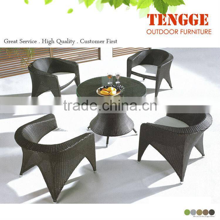 Special design rattan chair outdoor cafe wicker dinner set