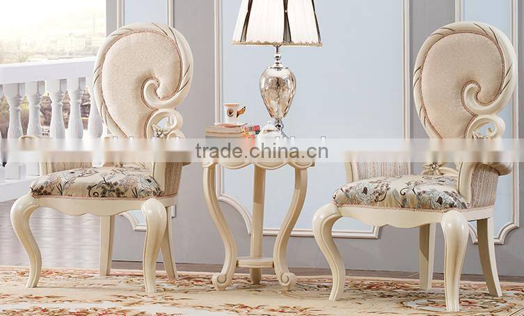 New design solid wood flower hand carving living room fabric leisure armchair