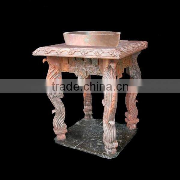 Delicate Marble Bathroom Vanity with Figurine
