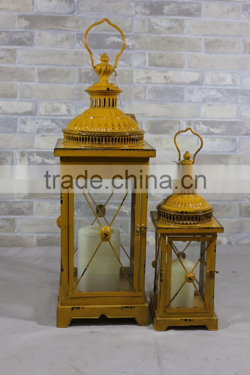 Best Price Garden Decorative Antique Black Metal Brass Candle Lantern