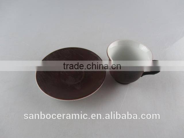 Matte Colorful ceramic coffee cup set, Mini Ceramic Cup and Saucer Box