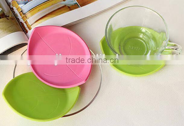 Supply creative fashion silicone insulation pad / leaf shape cup mat