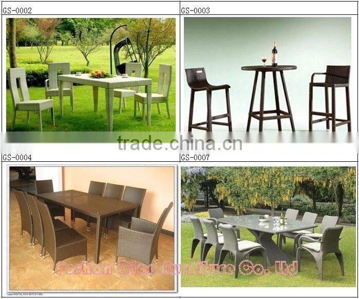 Wholesale modern Wooden top rattan base bar table and chairs