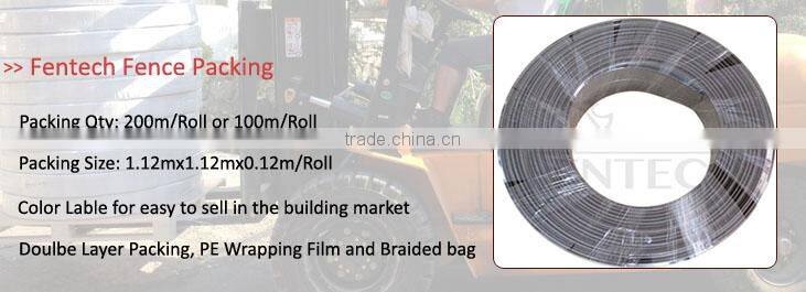 Fentech White Galvanized Wire Inside High Strength Flexible Rail Fence With 5" PVC Fence Post and Flat Caps