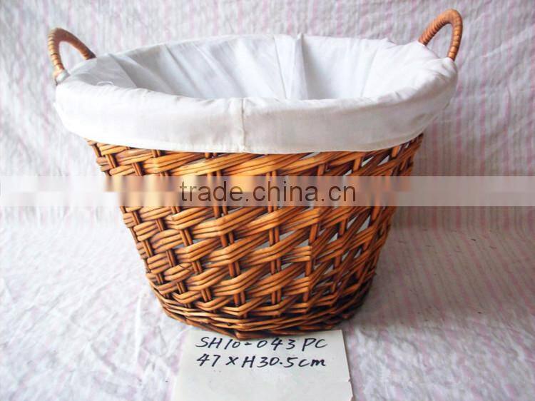 new wicker storage basket with 2 loops handles