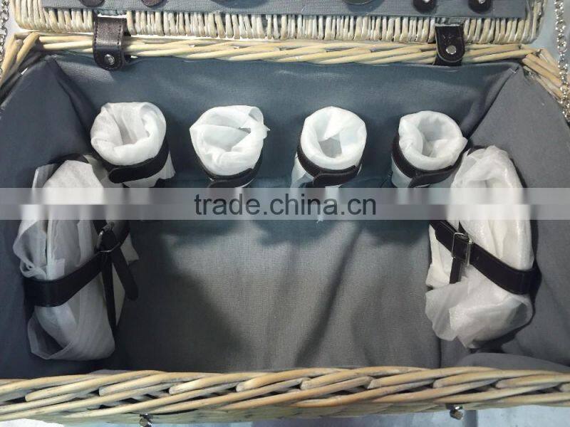 Wholesale high quality cheap luxury wicker personalized disposable empty mini picnic basket