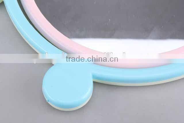 Colorful round plastic double sided with double round foot base mirror