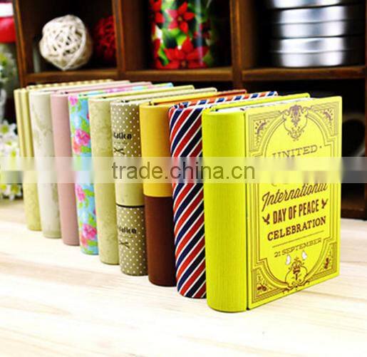 Wholesale decorative metal book shape tea sugar coffee cookie candy tin canister