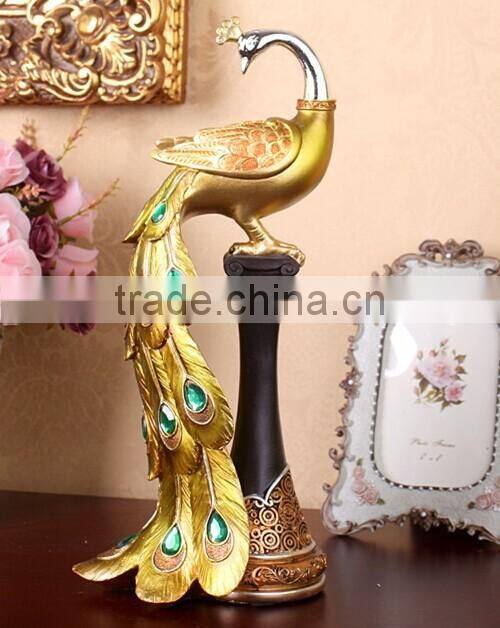 Polyresin Home Decorative Peacock, resin sculpture