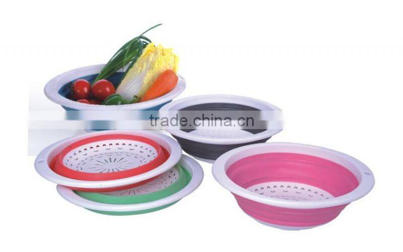 oval TPR folding collapsible colander strainer