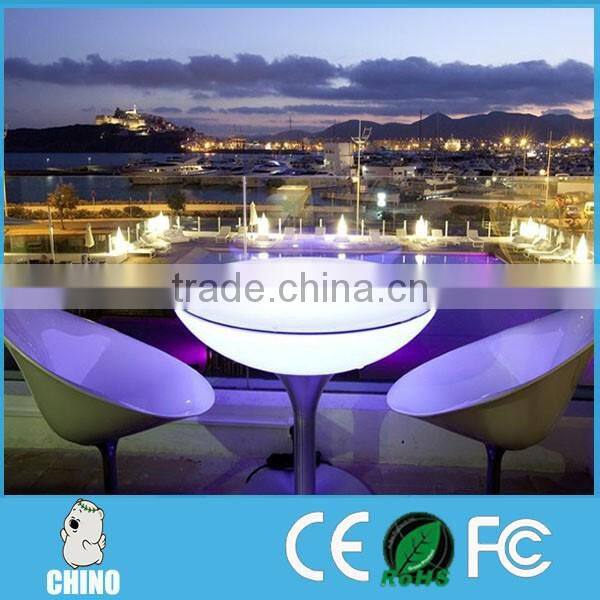 Waterproof LED bar table PE material led coffee table
