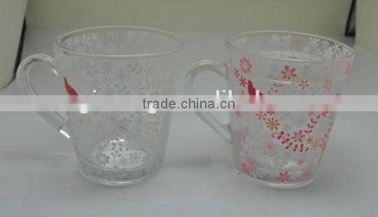 with handle color changing glass cup