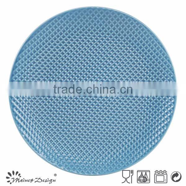 Ceramic stoneware crockery emboss new design dish plates